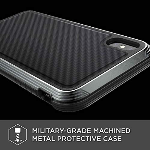 X-Doria Compatible 2018 iPhone XS & iPhone X, iPhone 5.8 Pulgadas Funda, Defense Lux Series, Grado Militar Drop Probado Desde 3m, Estuche Protector para Apple iPhone XS & iPhone X, Black Carbon