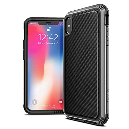 X-Doria Compatible 2018 Nuevo iPhone XS MAX, iPhone 6.5 Pulgadas Funda, Defense Lux (DropShield) Series, Grado Militar Drop Probado Desde 3m, Estuche Protector para Apple iPhone XS MAX, Black Carbon