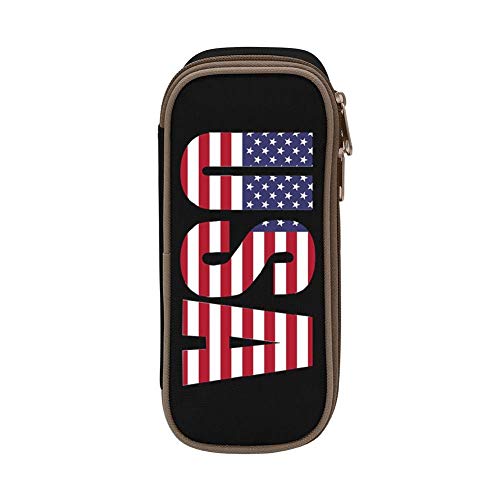 XCNGG Bolsa de papelería estuche estuche para lápices USA Pen Bag Large Capacity Student Stationery Bag Pencil Case Dual Zippers