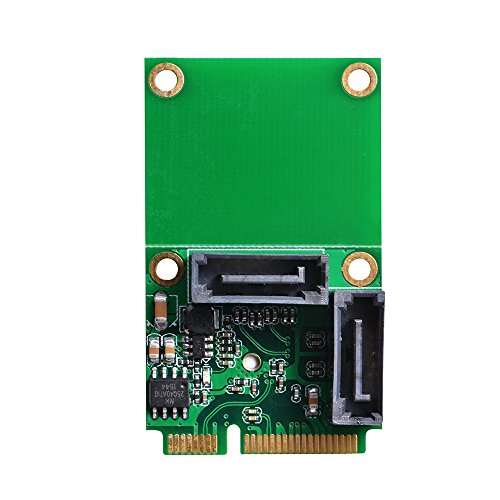 XCSOURCE® Mini PCI-E PCI Express a 2 Puertos SATA 3.0 III Tarjeta de expansión de 6 GB/s Adaptador de conversor de Chip único AC696