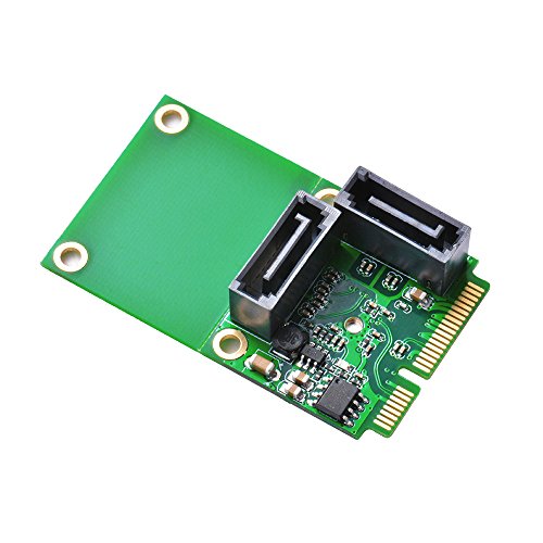XCSOURCE® Mini PCI-E PCI Express a 2 Puertos SATA 3.0 III Tarjeta de expansión de 6 GB/s Adaptador de conversor de Chip único AC696