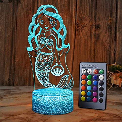 XEUYUTR Mermaid LED Night Light Regalos Mermaid Princess para niñas Niños pequeños Niños Niños Dormitorio Sala de estar Lámpara de luz nocturna Decoración para el hogar Fiesta Niños Juguetes Regalos