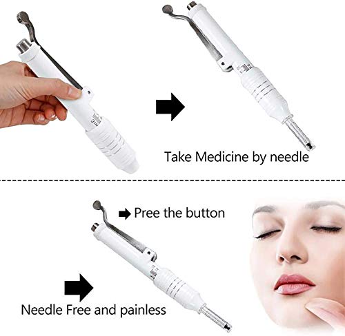 XHH 0,3 Ml Hyaluron Pen Kit + 5 Cabeza de Ampolla para Labio de Relleno Anti Arrugas Levantamiento Facial Pluma Hialuron