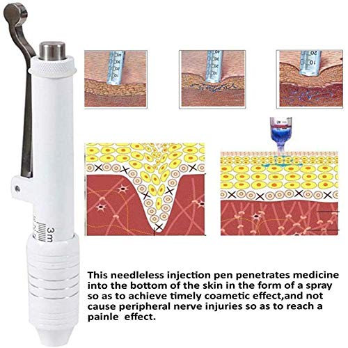 XHH 0,3 Ml Hyaluron Pen Kit + 5 Cabeza de Ampolla para Labio de Relleno Anti Arrugas Levantamiento Facial Pluma Hialuron