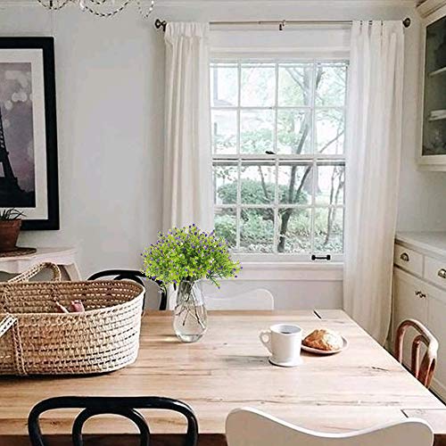 XHXSTORE 2pcs arbustos Artificiales Exterior Interior Flores de plastico Verde Hojas con Flores purpuras Planta artifiical Decorativas para Jarrones Maceta Jardinera Mesa Boda Fiesta Butizo Terraza