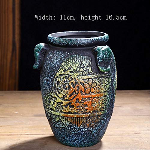 XHZJ Estilo de ollas de cerámica Vintage 6, ollas de condimento, ollas maestras, vasijas de Barro ásperas, Personalidad Creativa, macetas de Flores mediterráneas pequeñas y Medianas