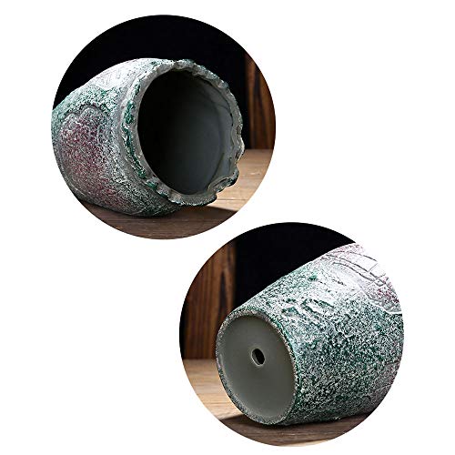 XHZJ Estilo de ollas de cerámica Vintage 6, ollas de condimento, ollas maestras, vasijas de Barro ásperas, Personalidad Creativa, macetas de Flores mediterráneas pequeñas y Medianas