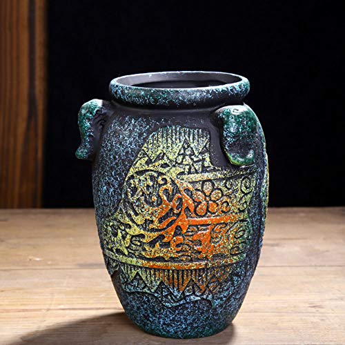 XHZJ Estilo de ollas de cerámica Vintage 6, ollas de condimento, ollas maestras, vasijas de Barro ásperas, Personalidad Creativa, macetas de Flores mediterráneas pequeñas y Medianas