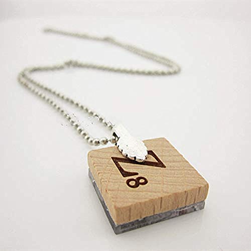 Xianglsp Co.,ltd Vintage Pintado a Mano Mexicano Talavera T patrón Estampado Pintura Scrabble T Collar Hecho a Mano Madera Colgante Collares