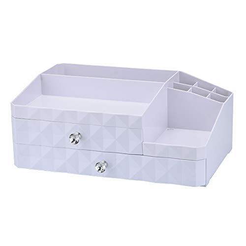 Xieke127-x Escritorio Japonesa Caja de Almacenamiento Caja de la joyería cosmética del cajón a terminar Tres Cajas de plástico (Color : White, Size : 33.5 * 23cm.5 * 13.5cm)