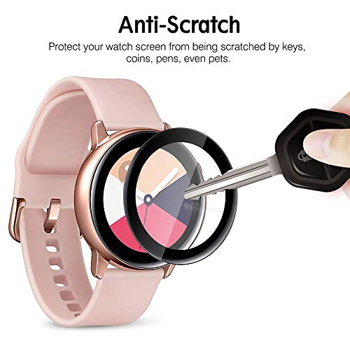 XIMU Compatible con Samsung Galaxy Watch Active 40mm Protector de pantalla [2 piezas] Samsung active Protector de pantalla Película protectora de Películas suaves [Anti-arañazos] (NO PARA ACTIVE 2)