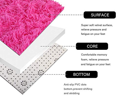 XINYUKEJI Alfombra Cuadrada, Hogar Antideslizante Alfombras Piso Moqueta Mats Pad para Habitación Decorativo Alfombras,Alfombra de Lana de Seda (Rosa, 80x120 cm)