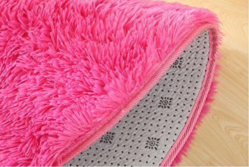 XINYUKEJI Alfombra Cuadrada, Hogar Antideslizante Alfombras Piso Moqueta Mats Pad para Habitación Decorativo Alfombras,Alfombra de Lana de Seda (Rosa, 80x120 cm)