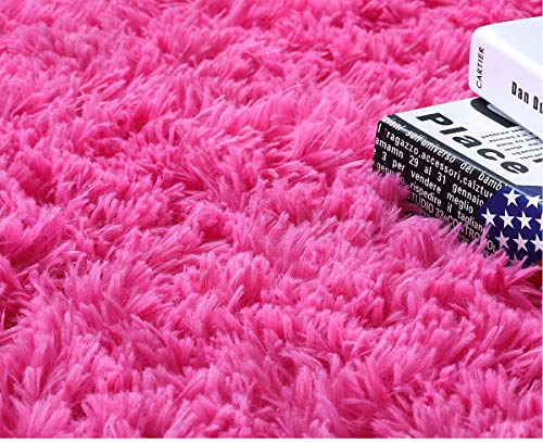 XINYUKEJI Alfombra Cuadrada, Hogar Antideslizante Alfombras Piso Moqueta Mats Pad para Habitación Decorativo Alfombras,Alfombra de Lana de Seda (Rosa, 80x120 cm)