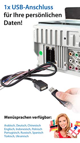 XOMAX XM-2V1004 Radio de Coche con Pantalla Táctil XXL Ajustable (10" / 25 cm) I Mirrorlink I Bluetooth I Puertos para micrófono Externo y cámara de visión Trasera I RDS I USB I 2 DIN