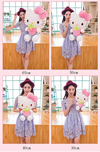 XQYPYL Lindo Hello Kitty Juguete de Peluche Almohada Muñecas Decoración Hogar Niña Niños Juguete Cumpleaños Regalos 30cm-65cm,Pinkstrawberry,30cm