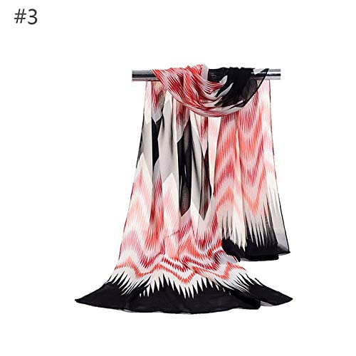 XSHOMW Nuevo Bufandas de Gasa Primavera Verano Salvaje Protector Solar Chal Etnia Gradiente Tejido Chifón Fino Bufanda para Mujer 3
