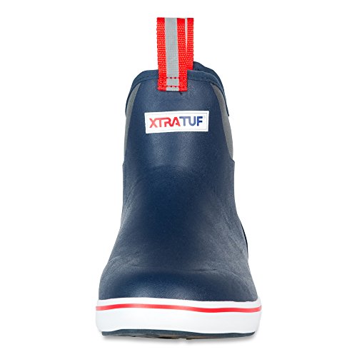 XTRATUF Performance Series 6 Men's Full Rubber Ankle Deck Boots, Navy & Red (22733) by Xtratuf