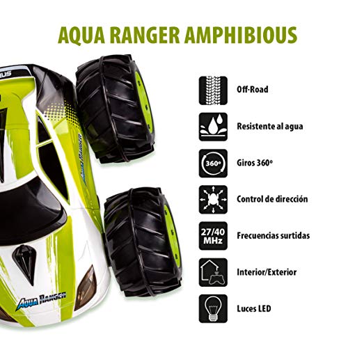 Xtrem Raiders- Aqua Ranger radiocontrol RC para niños, Coche teledirigido Anfibio, 360 Grados. (XT180735)