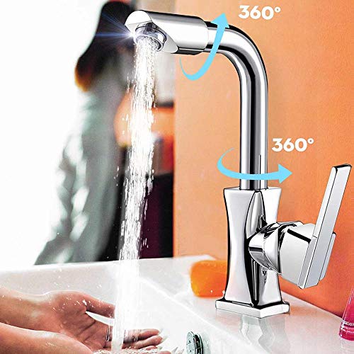 Xueqin Latón pulido 360Routout Spout Kitchen Modern Mixer Tap Grifo de lavabo monomando para baño Montado en cubierta, España