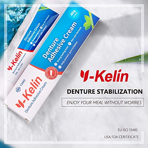 Y-Kelin Crema adhesiva para dentaduras postizas 40gr /1.4oz (2 PACK)