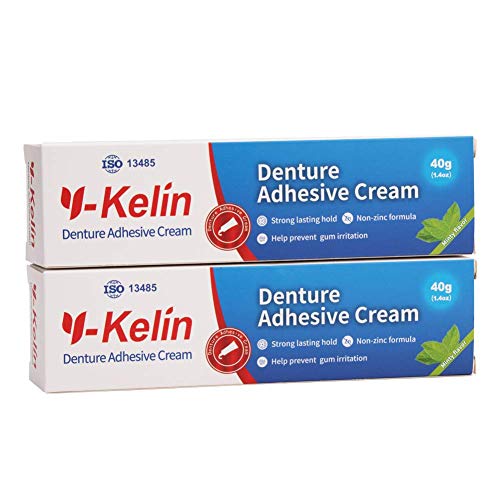 Y-Kelin Crema adhesiva para dentaduras postizas 40gr /1.4oz (2 PACK)