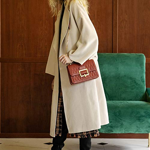 YANGPANGZI Nuevo otoño e invierno pequeña fragancia anillo de viento anillo cadena de organos bolsa un hombro bolso de mujer inclinado bolso cuadrado pequeño