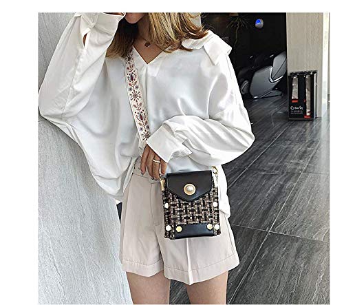 Yangqi PU Bolso Bolso Versión Coreana Simple Y Simple Señoras De La Moda Cadena Ancha Correa para El Hombro Hombro Bolsa De Mensajero