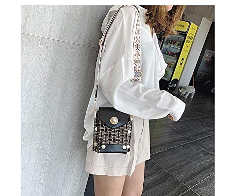 Yangqi PU Bolso Bolso Versión Coreana Simple Y Simple Señoras De La Moda Cadena Ancha Correa para El Hombro Hombro Bolsa De Mensajero