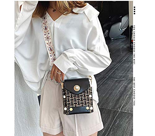 Yangqi PU Bolso Bolso Versión Coreana Simple Y Simple Señoras De La Moda Cadena Ancha Correa para El Hombro Hombro Bolsa De Mensajero