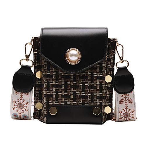 Yangqi PU Bolso Bolso Versión Coreana Simple Y Simple Señoras De La Moda Cadena Ancha Correa para El Hombro Hombro Bolsa De Mensajero