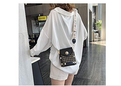 Yangqi PU Bolso Bolso Versión Coreana Simple Y Simple Señoras De La Moda Cadena Ancha Correa para El Hombro Hombro Bolsa De Mensajero