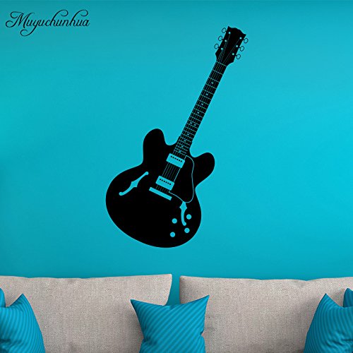 yaonuli Decoración del hogar Guitarra Música Pegatinas de Pared Sala de Estar Dormitorio Infantil Calcomanías de Pared de música Rock 55X24cm