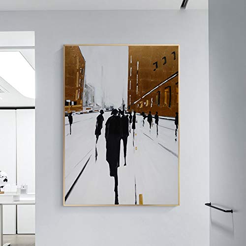 yaonuli Resumen Escena de la Calle de la Ciudad Imprimir Pintura al óleo sobre Lienzo en la Pared póster de Arte decoración del hogar Pintura decoración de la Sala Pintura sin Marco 30x43 cm