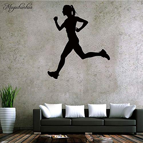 yaonuli Running Girl Pegatinas de Pared extraíbles decoración de Dormitorio decoración de Sala de Estar calcomanía 30X35cm