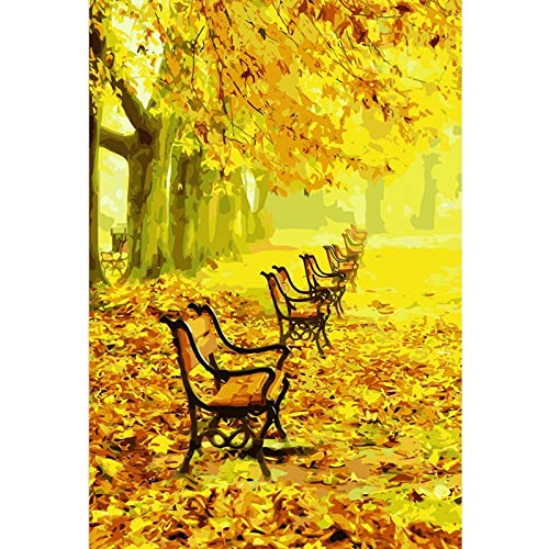 yaoxingfu Sin Marco Otoño Parque Paisaje Pared Arte Imagen acrílico ng para decoración de Boda 40x60cm