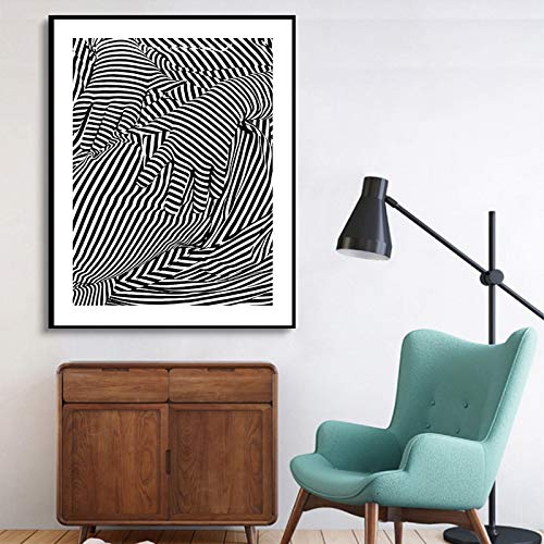 yaoxingfu Sin Marco Postmodern White and White Women Face Abstract Figure Poster and Print Wall Art For Girl Living Room Fashion Home Decor 30x45cm