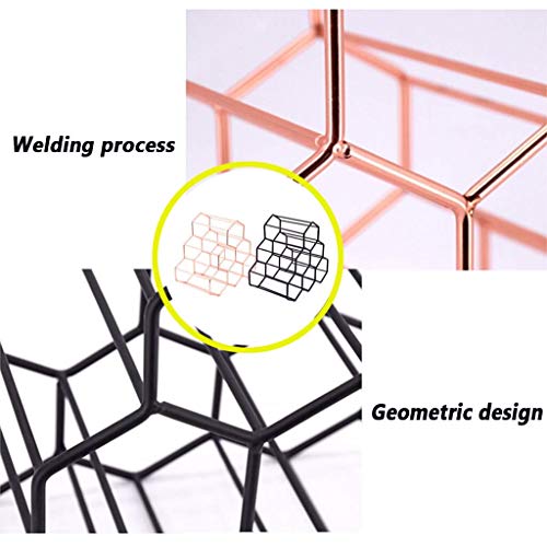 Ybzx Estantes de Vino Independientes, con Capacidad para 6 Botellas, Protector de Ahorro de Espacio para vinos tintos Blancos, Dorado, Estante Negro
