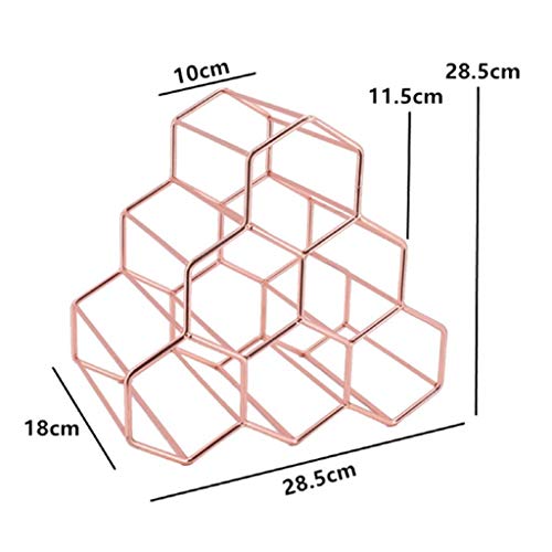 Ybzx Estantes de Vino Independientes, con Capacidad para 6 Botellas, Protector de Ahorro de Espacio para vinos tintos Blancos, Dorado, Estante Negro