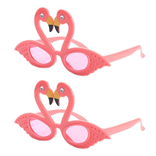 YeahiBaby Gafas de Sol de Fiesta Hawaiana Flamingo Gafas Divertidas Summer Beach Tropical Bodas de Fiesta temáticas temáticas - Set de 2