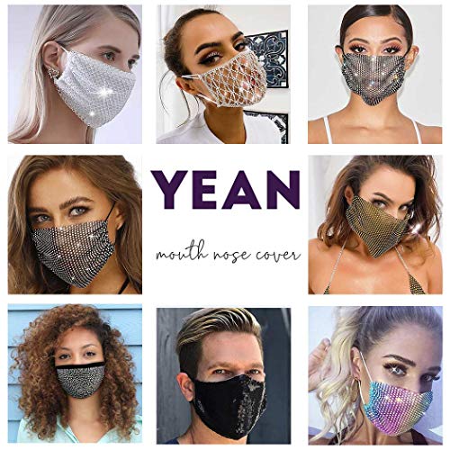 Yean - Máscara de malla con purpurina de cristal brillante para fiesta de disfraces de Halloween Genie Accesorio Maride Gras Joyas para mujeres y niñas