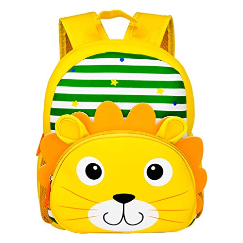Yeelan Mochila Impermeable para niños Mochila para niños Mochila para niños Mochila Escolar para Preescolar jardín de Infantes Viajes etc. (León, Neopreno)