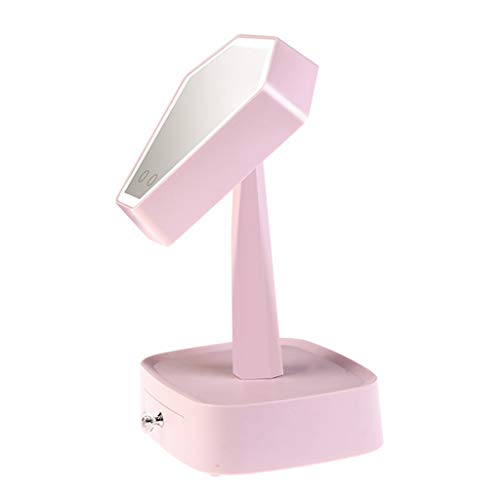 Yeer Espejo de Mesa,Lámpara de Espejo Maquillaje LED Lámpara de Cabecera Recargable Creativa Maquillaje Escritorio con Luz LE-G3 (Size : Ordinary Makeup Mirror)