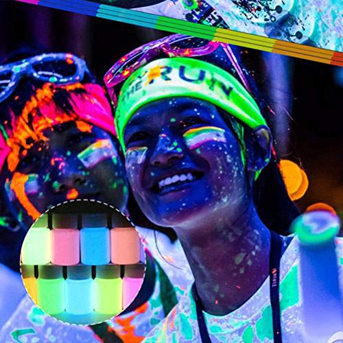 YEKKU Pigmento Luminoso, Neon Night Glow in The Dark Pigment, Pinturas Luminosas fosforescentes brillantes para decoraciones de Halloween de pintura mural, 13 piezas/juego