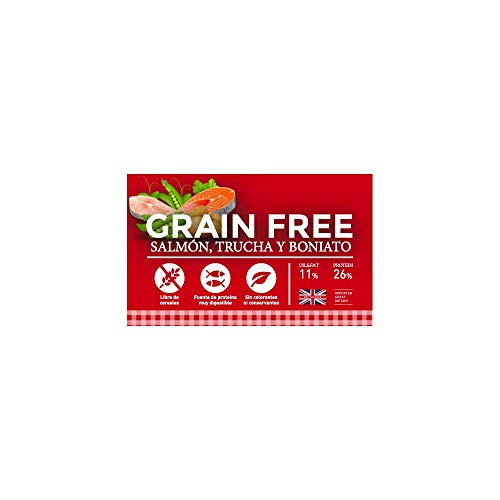 YERBERO Nature Grain Free salmón/Trucha Comida para Perros SIN Cereales 12kg