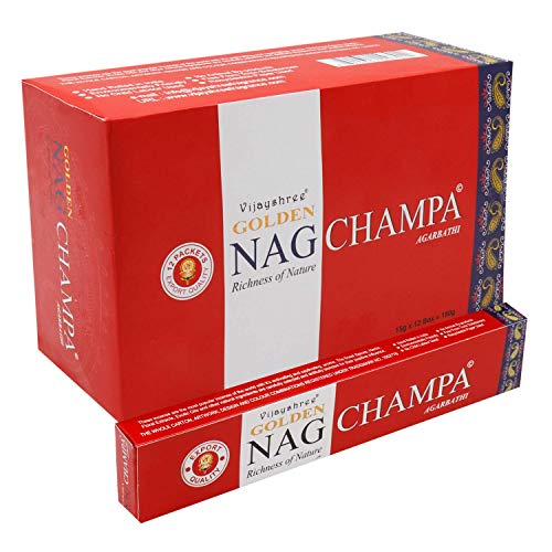 YesMandala 12 Cajas de Incienso Golden Nag Champa,180 Varillas el Pack