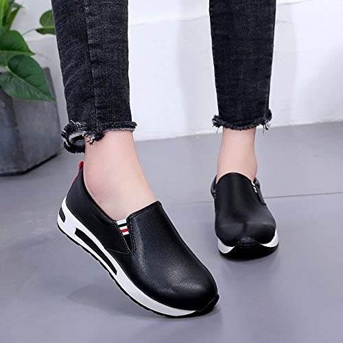 Yesmile Zapatos de mujer❤️Zapatos Botas Planas Gruesas para Mujer con Cordones Slip On Botines Zapatos Deportivos Informales de Plataforma