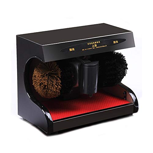 YFC Pulidoras eléctricas de zapatos 45 W, pulidora automática para zapatos, cepillo eléctrico para el hogar, eliminación de polvo, aceite y pulido portátil (color : negro caballero)