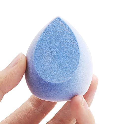 YGSAT 4 pcs Esponja Maquillaje Microfibra Velvet Sponge para aplicar maquillaje, corrector, polvo, crema y colorete, sin látex, Esponja para maquillaje facial (Azul)