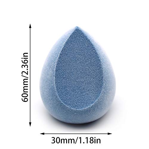 YGSAT 4 pcs Esponja Maquillaje Microfibra Velvet Sponge para aplicar maquillaje, corrector, polvo, crema y colorete, sin látex, Esponja para maquillaje facial (Azul)